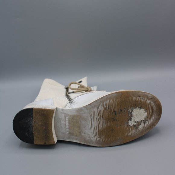 Diesel White Leather Boots Women Size 6/7 - Picture 8 of 11